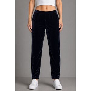 Cache Velour Pull-on Skinny Leg Pants Blue L
